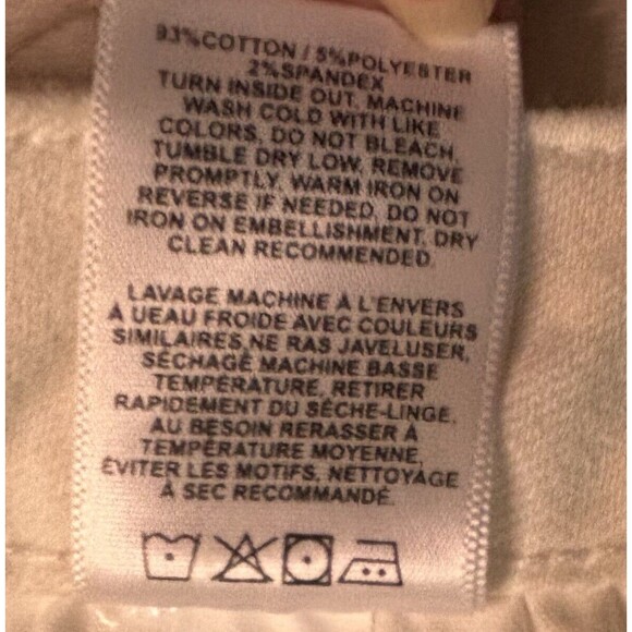 Vigoss Womens Marley Crop Boot White Jeans Unfinished Hem Size 28 - Picture 9 of 11